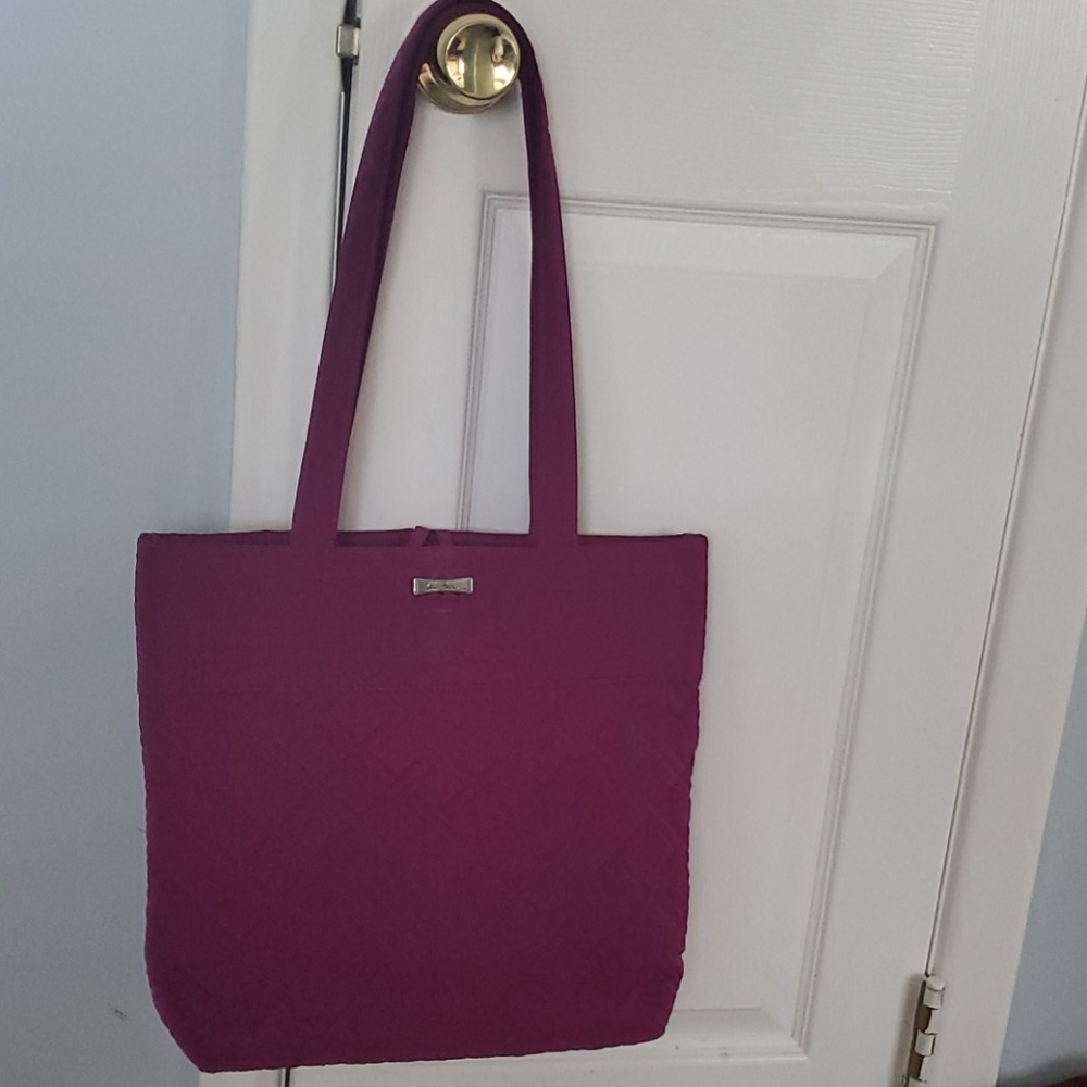 Purple vera bradley tote bag.